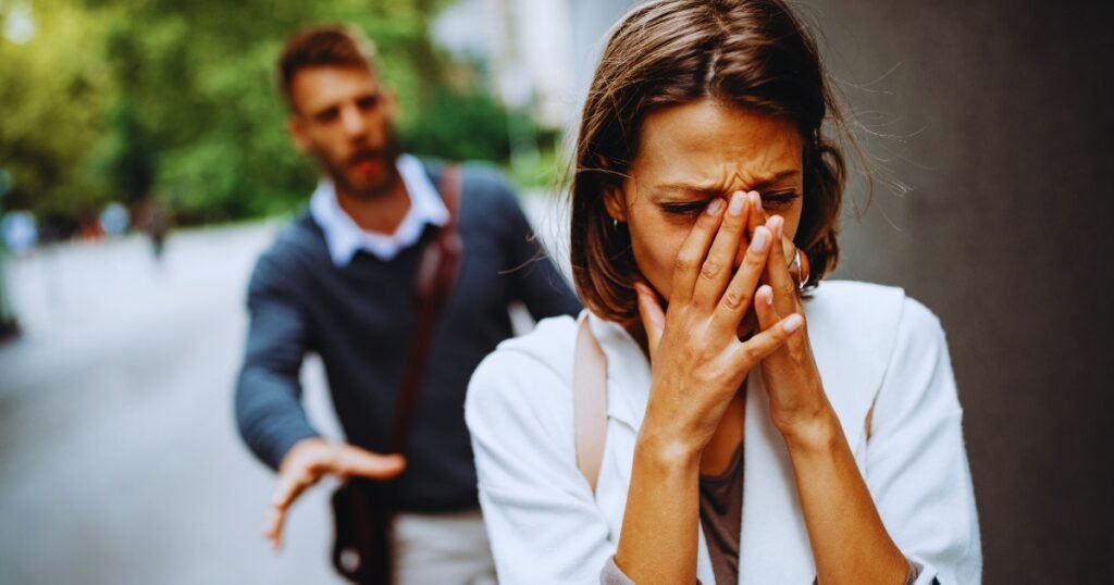 Couple arguing where partner does this during an argument as a dealbreaker