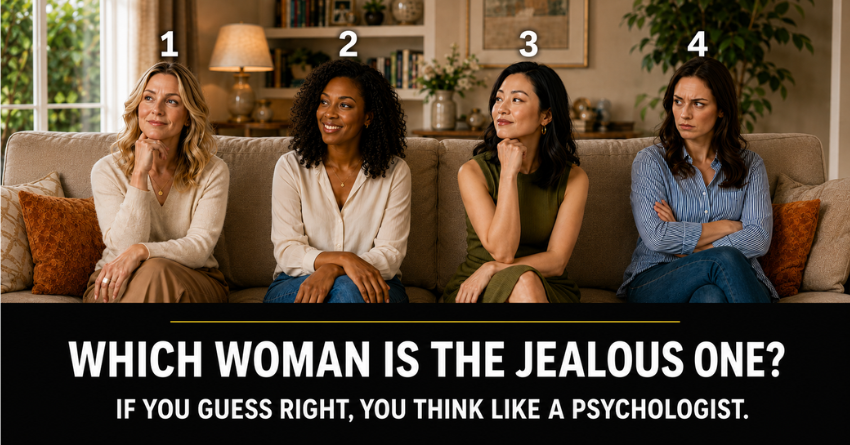 Which woman is jealous psychology test - four women sitting on couch