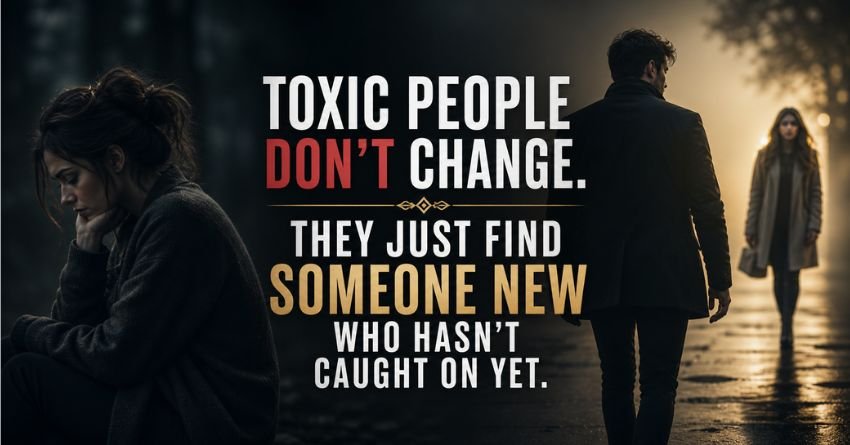 Toxic people don't change they just find someone new who hasn't caught on yet
